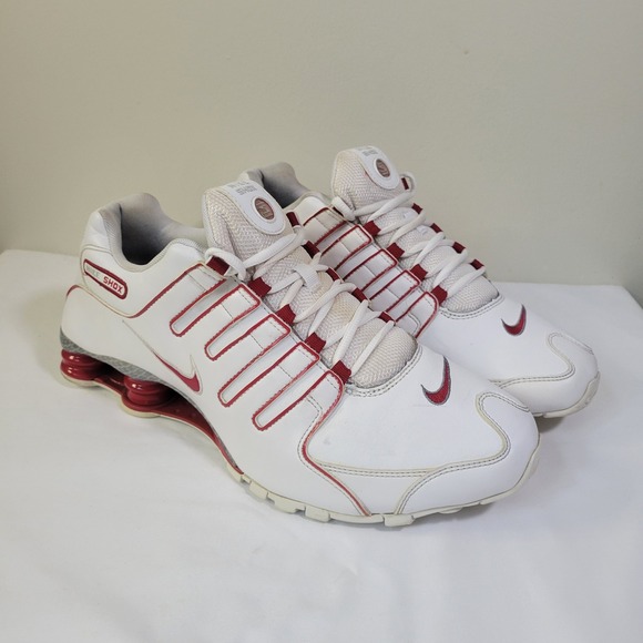 Nike Other - Nike Shox NZ White Varsity Red Metallic Silver Mens 12 Running Shoes 325201-127